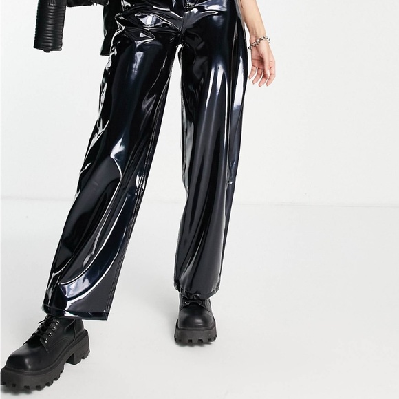 Topshop Pants - Topshop Baggy jean in Blue Vinyl